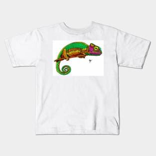 Chameleon Reptile colorful cheerful author Kids T-Shirt